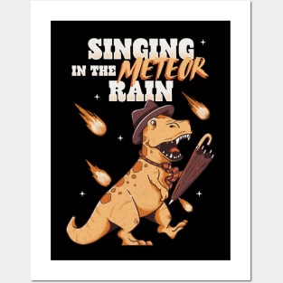 Funny Typography Classic Movie Singing In The Meteor Rain Dinos Extinction 80's Fashion Posters and Art